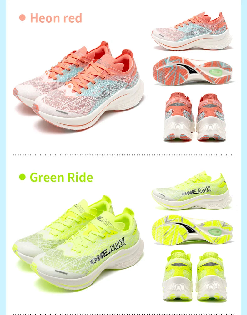 ONEMIX Carbon Fiber Plate Running Shoes Traction Shock Absorption Sneakers Professional Marathon PB Racing Sports Trainers Shoes