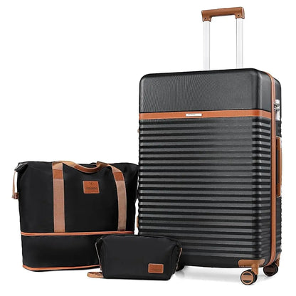 Travel Luggage Suitcase Set, Expandable Lightweight Carry on Suitcase with Duffel Bag,Toiletry Bag,TSA Lock,Spinner Wheels
