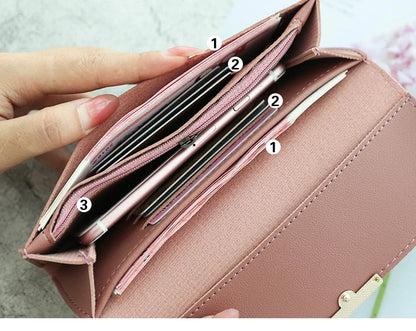 2024 Fashion Wallet Women's Purse Wallet Card Holder Female Clutch Long Purse Multi-card Holder Luxury Designer Lady Coin Purses