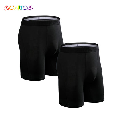 2pcs pack Long Leg Boxer Shorts Men Panties kit Homme Underpants Boxershorts Slip Underwear for Man Cotton Male Sexy Set Box gym