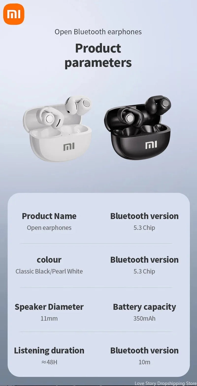 Xiaomi Redmi V12 Open Ear Clip Headphones True Wireless Earbuds Bluetooth5.3 Sports Earphones Waterproof Gaming Headset With Mic