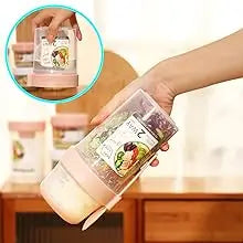 ¡Lleve tazas de desayuno, tazas de ensalada, cereales de yogur, bocadillos de avena, recipientes para parfait y soportes para aderezos para ensaladas con tenedores!