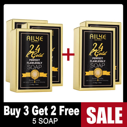 AILKE 24K Glod Flawlessly Skin Care Set, Whitening, Reduce Dark Spots, Pigmentation, Wrinkles, Moisturize, For All Skin Types