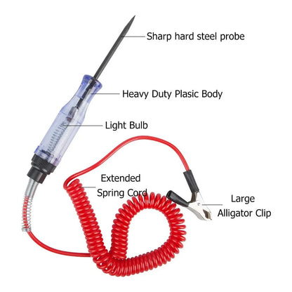 Herramientas de diagnóstico para circuitos de coche, comprobador de luz automotriz, bolígrafo de prueba de CC 6 V, 12 V y 24 V, accesorios para motocicletas.