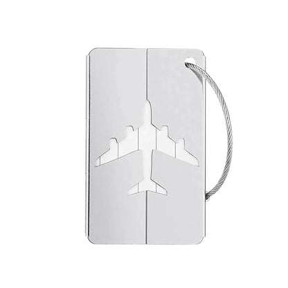 Aluminium Alloy Aircraft Luggage Tag with Name Travel Luggage Tag ID Card Anti-lost Solid Colour Travel Accessories