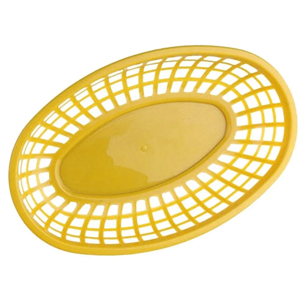 Photo Prop Plastic Food Baskets Reusable Colorful Bread Plate Oval Shape Basket Serving Desktop Decor