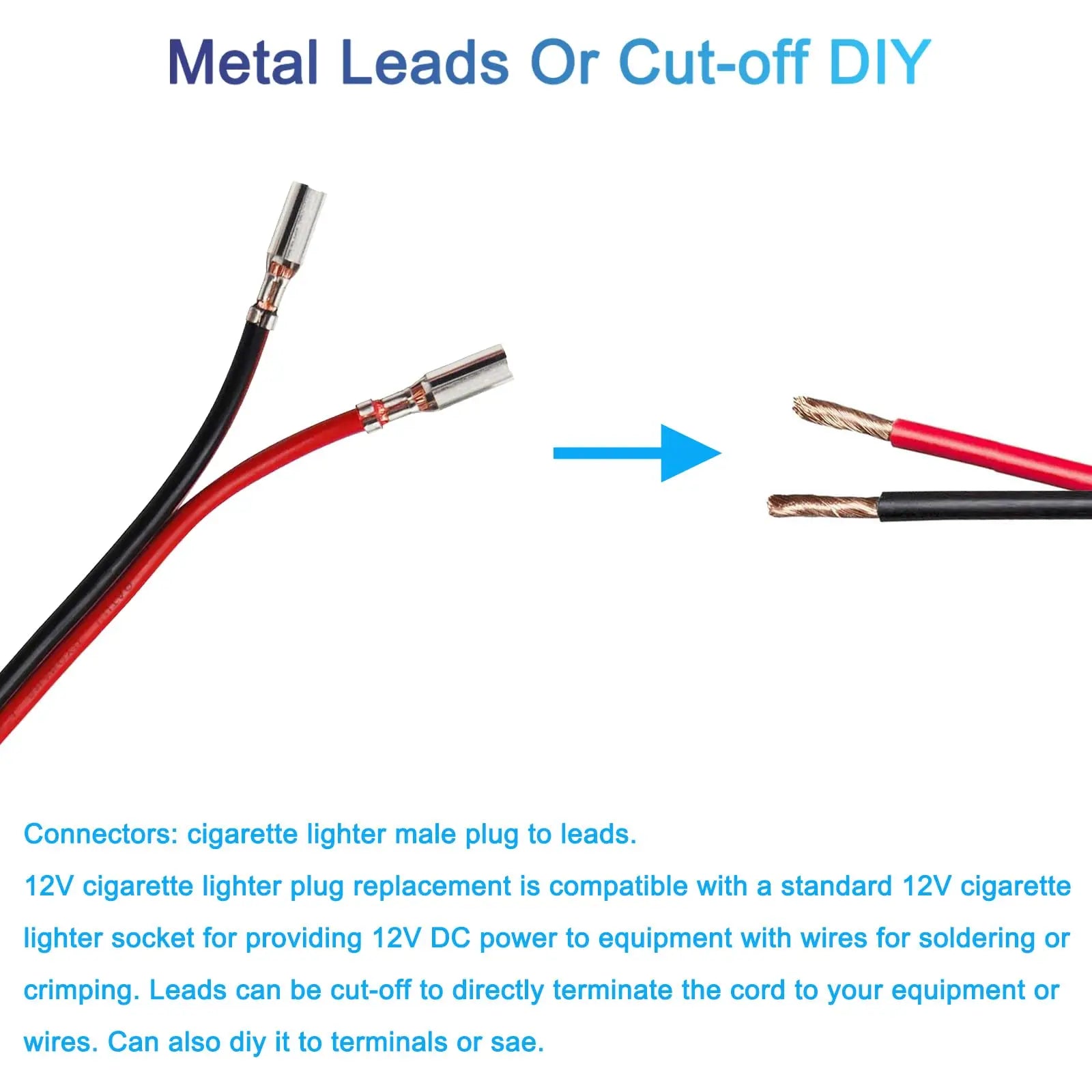 2FT/6FT/12FT 12V Car Cigar Lighter Socket Plug Connector Extension Cord Power Adapter On Off Switch Universal Charger Adapter