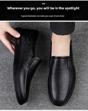 CLOHOO Men's Business Casual Shoes Handmade Layered Cowhide Rubber Bottom Leather Footwear for Office And Leisure