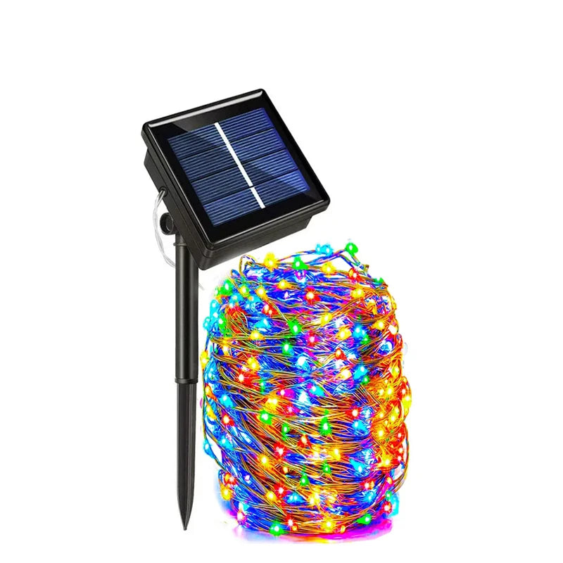 32m/22m/11m/7m solar led luz ao ar livre festão lâmpada jardim luz de fadas corda à prova dwaterproof água natal guirlanda quintal decoração luz