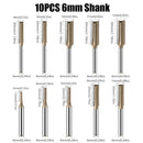 6mm Shank CNC Straight Bit Flush Trim Single Double Flute Router Bit Tungsten Carbide Milling Cutter Woodworking Tools