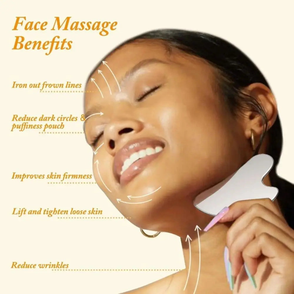 New Stainless Steel Gua Sha Scraper Heart Shape Universal Face Massager Guasha Massage Tool for Facial Beauty Eye Massage