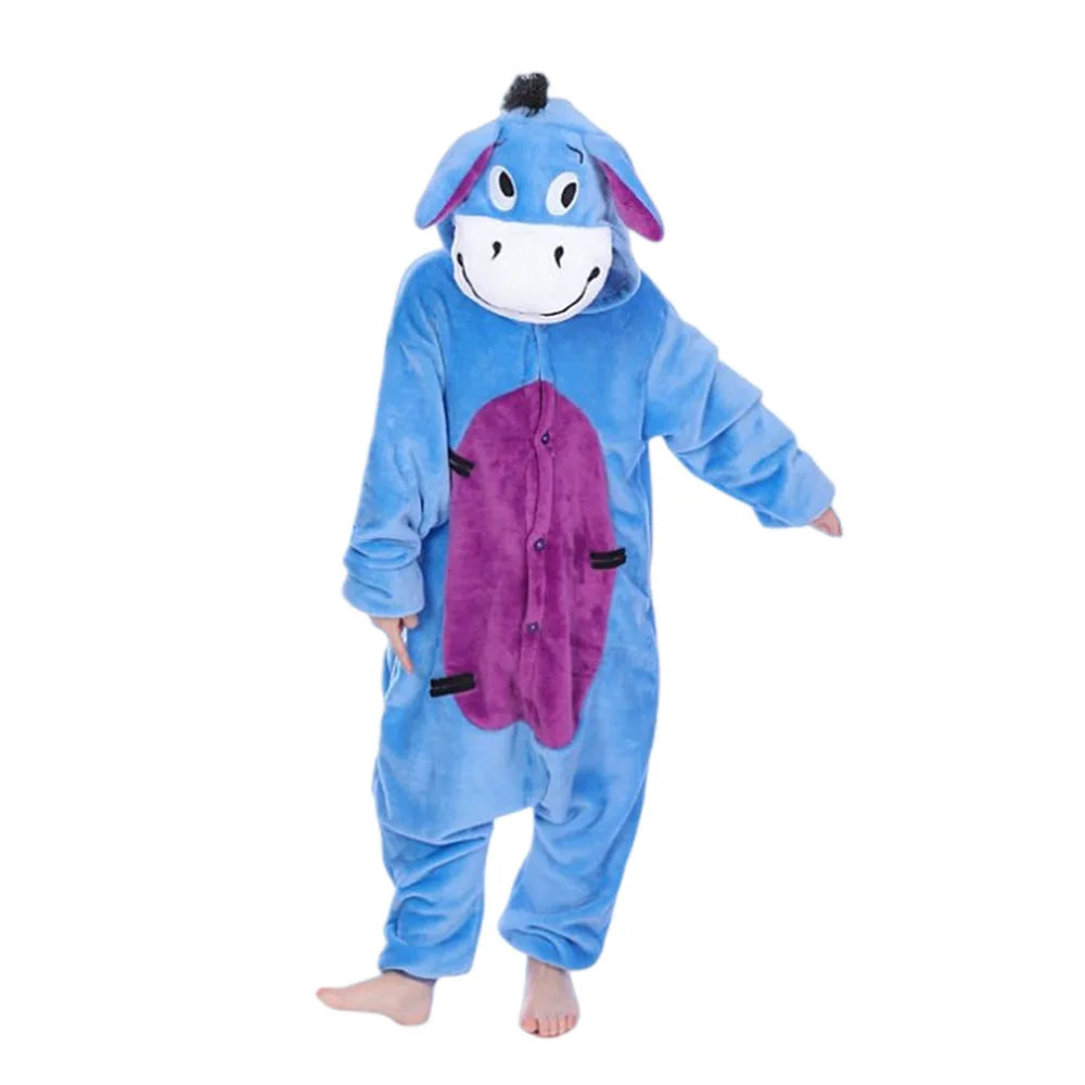 Cartoon Kigurumi For Children Kids' Animal Onesie Pajamas Dog Wolf Dragon Dinosaur Halloween Carnival One-piece Costume Homewear