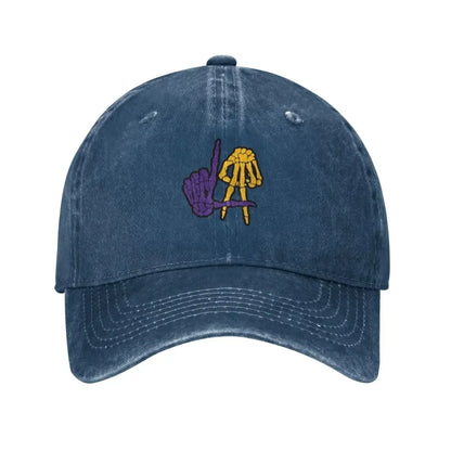 Fashion LA Lakers Skeleton Hand Sign Baseball Caps Women Men Snapback Cap Female Male Visors Sun Hat Unisex Adjustable