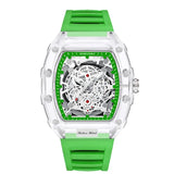 UTHAI - Reloj de cuarzo transparente para hombre, con cuerpo hueco, personalizado, resistente al agua, con calendario, informal, deportivo y moderno, BK134 