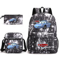 3pcs Disney Pixar Cars Lightning McQueen Students Backpacks Schoolbags Pencil Case Shoulder Bags Boys Girls School Bags Sets