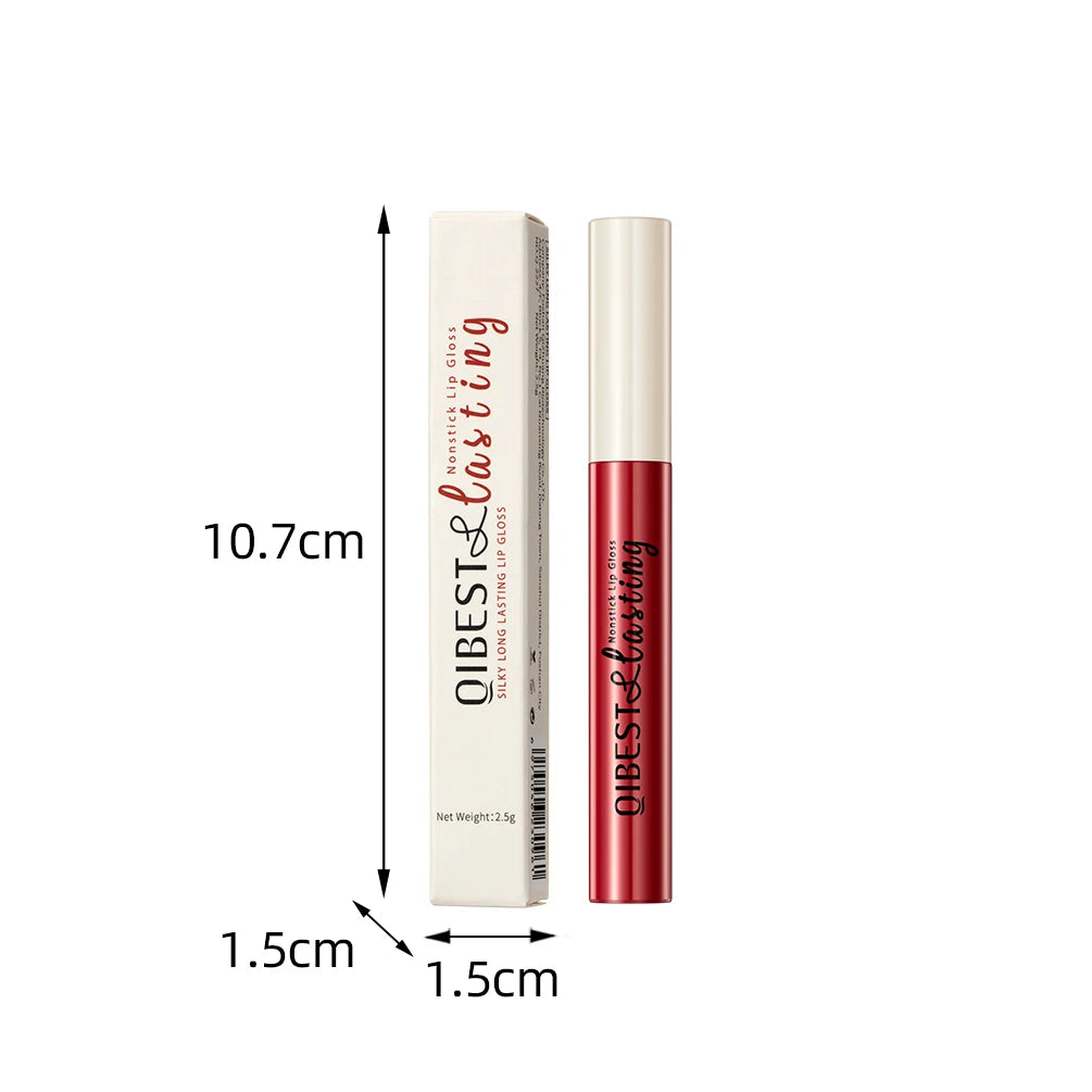 QIBEST Matte Liquid Lipstick Waterproof Long Lasting Velvet Lip Gloss Tint Tube Matte Nude Pigment Red Lipgloss Lips Makeup