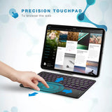 Wireless Backlit Bluetooth with Touchpad Ultra Slim 7-Colors Backlit Keyboard Portable Rechargeable Keyboard for ipad