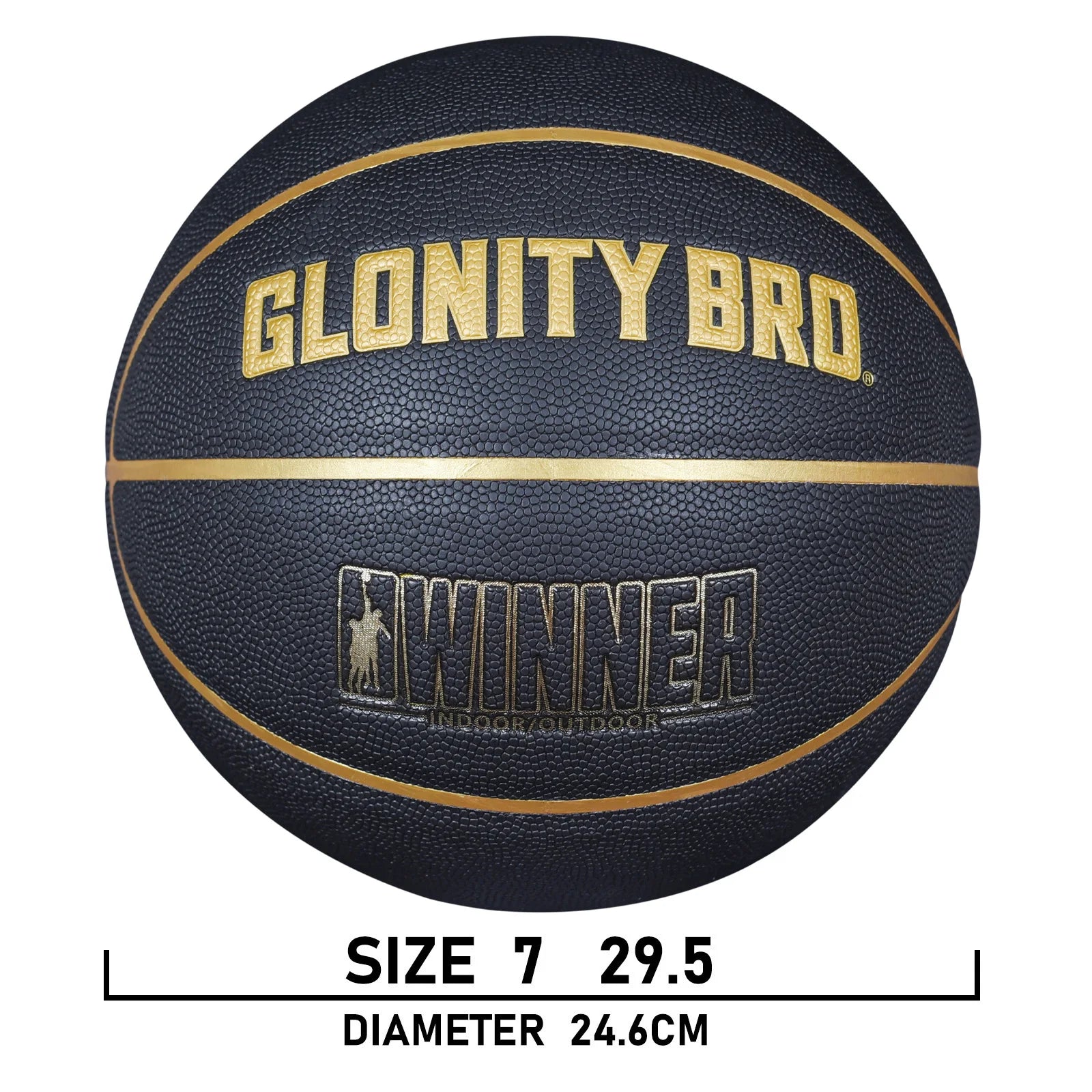Black Gold Basketball Official Size 7 Composite Leather For Men's and Women's Outdoor Indoor Durable Training Ball High Quality