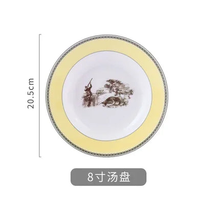 Nordic retro European tableware porcelain plates cups saucers pots high-end luxury sets creative home gifts