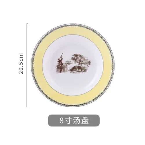 Nordic retro European tableware porcelain plates cups saucers pots high-end luxury sets creative home gifts