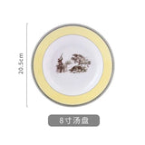 Nordic retro European tableware porcelain plates cups saucers pots high-end luxury sets creative home gifts