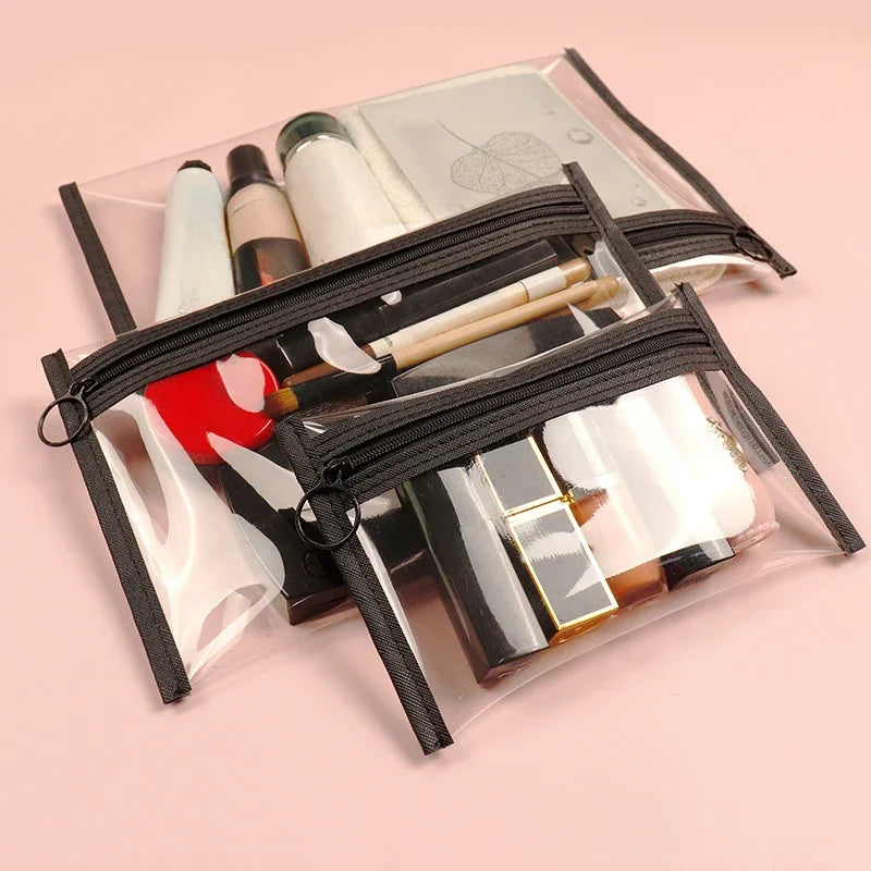PVC Transparent Makeup Bag Women Cosmetic Bags Toiletry Wash Bag Travel Cosmetic Organizer Kids Coin Purse Coin Pouch Card Bag