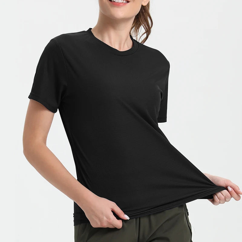 Women's Solid Color Ultralight Quick Dry Sport T-Shirt,Breathable Lightweight  ,Running Gym Compression Shirt
