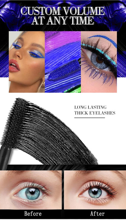 Máscara de pestañas de seda 5D con ojos grandes, contenido y longitud negros fuertes y duraderos, resistente al agua y antiaglomerante, y de duración prolongada.