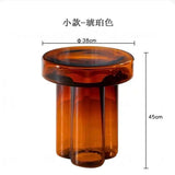 Artistic Glass Coffee Tables, Creative Design End Tables for Living Room , Stylish Accent Tea Table with Various Sizes & Colors