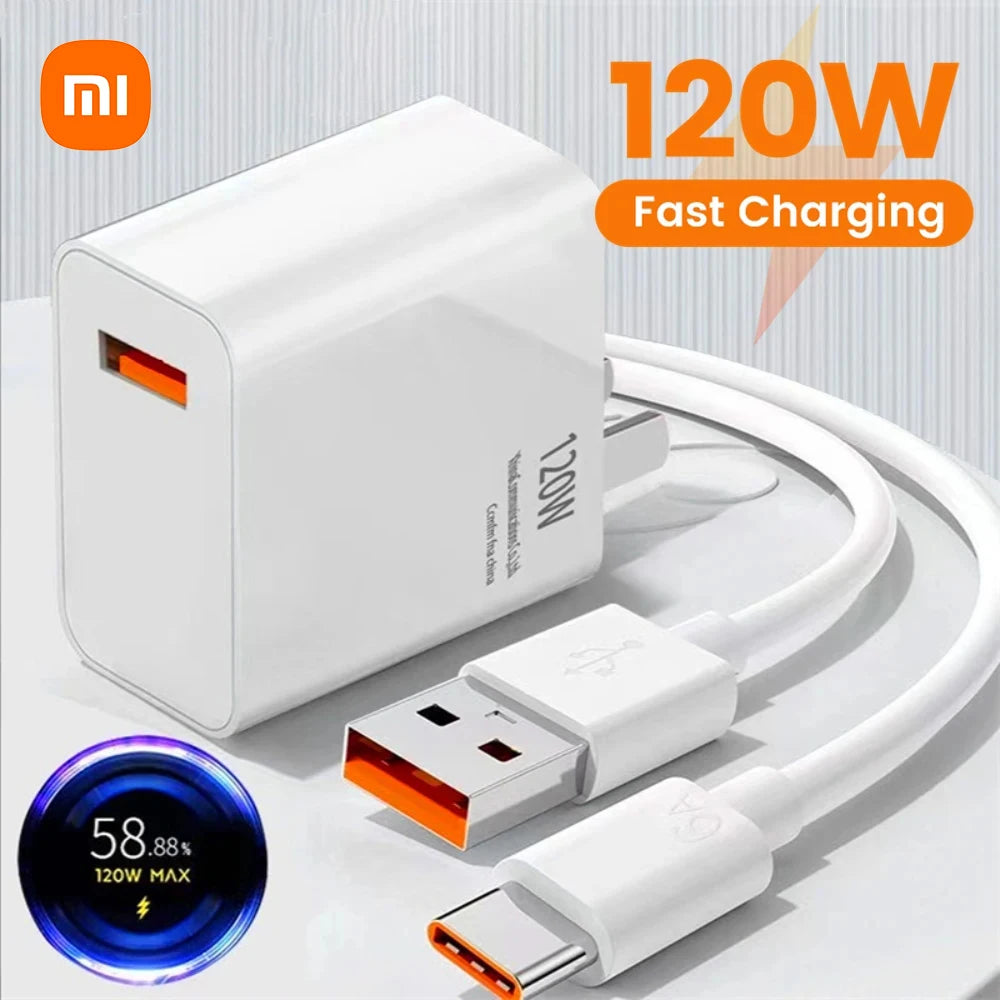 Original  Xiaomi 120W Turbo Fast Charger With EU/US Adapter And USB Type C Cable