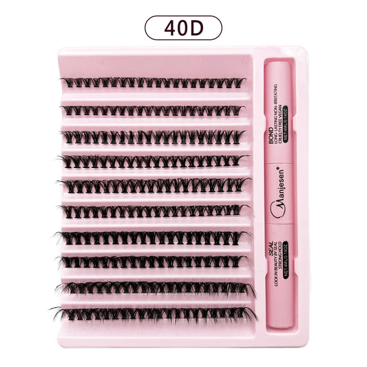Pestañas postizas en racimos, 200 unidades, herramientas de maquillaje para unir y sellar pestañas, kit de extensión de pestañas DIY para pegar pestañas, accesorios de pegamento. 