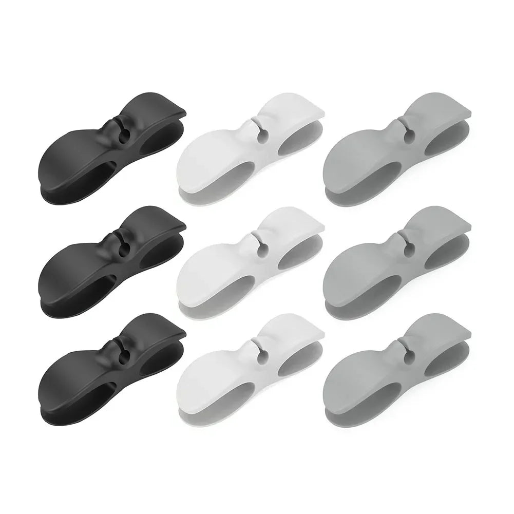9-1 soporte de silicona para enrollador de cable, organizador de cable de alimentación, clip autoadhesivo, fijador de cables para freidora de aire y cafetera.