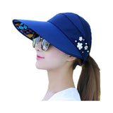 Fashion Women's Ladies Summer Vacation Wide Brim Foldable Sun Hat Anti-UV Beach Visor Caps Casual Hats