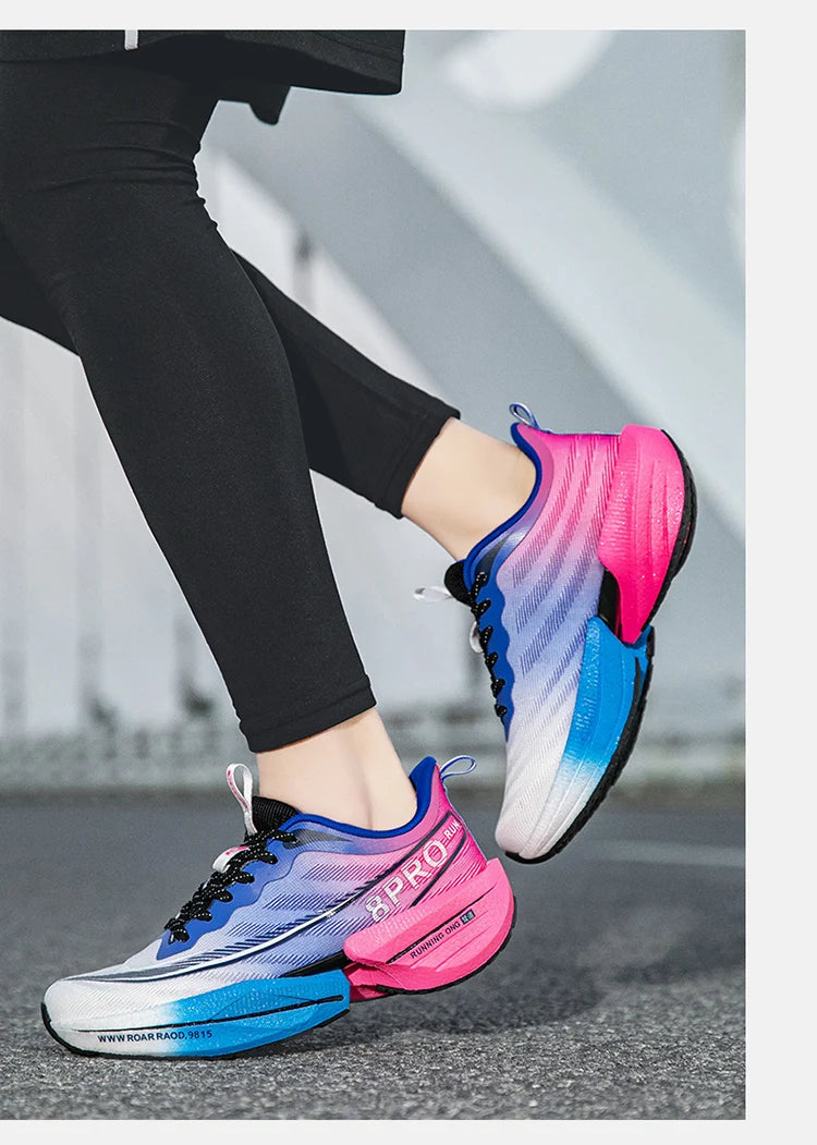 Marathon Air Cushion Men Sports Running Shoes Breathable Lightweight Women's Comfortable Athletic Nonskid Carbon Plate Sneakers