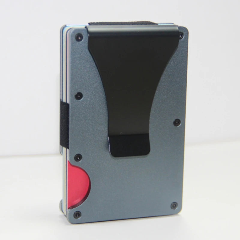 Slim Wallet For Men - Front Pocket RFID Blocking Minimalist Wallet For Men - Metal Wallet With Money Clip For Men