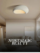 Nordic Wabi Sabi LED Ceiling Lamps Minimalist Cream Style Living Room Bedroom Ceiling Light 45/52/60/70cm Home Decor Chandeliers