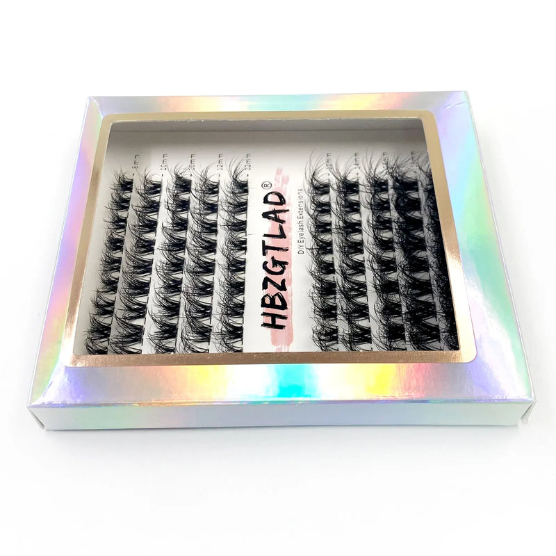 5D DIY Cluster Invisible band Lashes Segmented Bundle Thick Eyelashes Extension Russian Volume Individual False Lashes Cilios