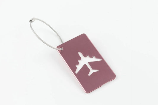 Aluminium Alloy Aircraft Luggage Tag with Name Travel Luggage Tag ID Card Anti-lost Solid Colour Travel Accessories