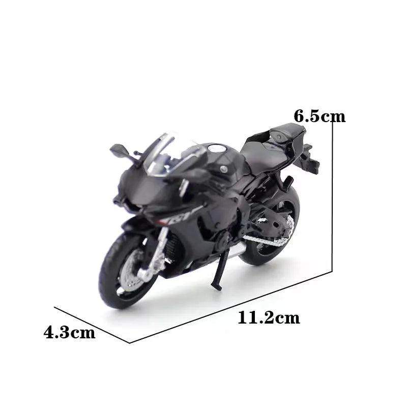 CCA Yamaha YZF-R1 alloy simulation motorcycle model, rear wheel with shock absorber, desk ornament, children's toy holiday gift