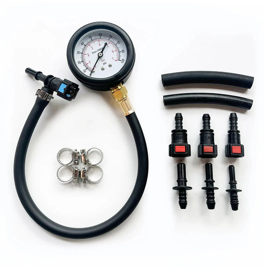 Fuel Pressure Test Kit, Fuel Pressure Gauge, Fuel Injection Pump Tester, Gauge Kit for Car, Motorcycle, Truck, 0-100PSI