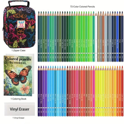 72/120/180/260 Color Lead Pencil Set - Vibrant Watercolor-Style Pencils, Erasable, Perfect for Artists & Beginners, Art Supplies