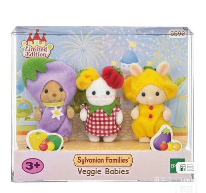 Original Sylvanian Families Anime Girl Figures Baby Raincoat Easter Fruit Kawaii Cute Room Decoration Christmas Gift For Kid Toy