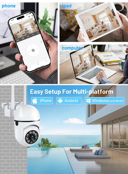 3MP Wifi IP Outdoor Cameras Surveillance Video Human Detection 4X Digital Zoom CCTV Security Wireless Monitor Audio Night Vision