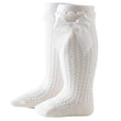 Summer Ultra-thin Mesh Socks Baby Girl Mosquito-resistant Knee Sock Cute Newborn Pink Bow Hollow Cotton Newborn Baby Clothes 