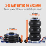 SucceBuy Air Jack 3 Ton Triple Bag Air Jack w/ Six Steel Pipes Pneumatic Jack w/ Adjustable Long Handles for Car Garage Repair