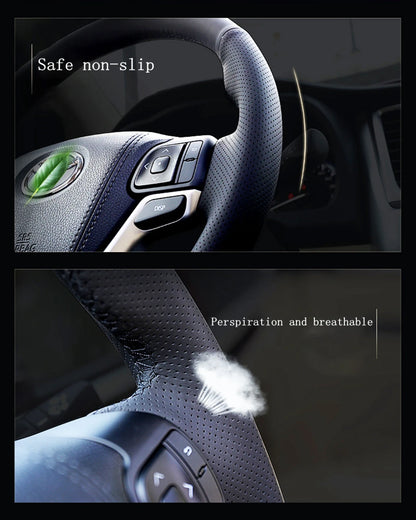 Customize Microfiber Leather Car Steering Wheel Cover For Ford Focus 3 2015-2018 Kuga 2016-2019 Escape C-MAX Ecosport 2018-2019