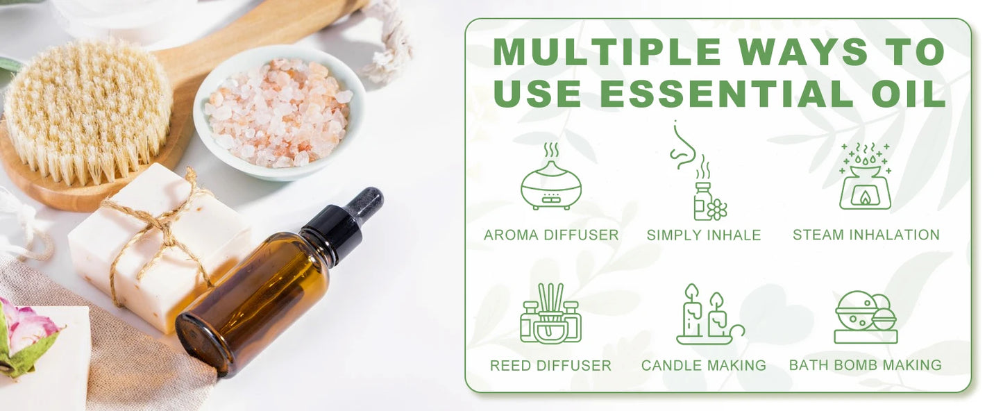 PHATOIL 1PCS Aromatherapy Essential Oil For Diffuser 10ML/30ML/100ML Lavender Peppermint Vanilla Eucalyptus Jasmine Aroma Oils