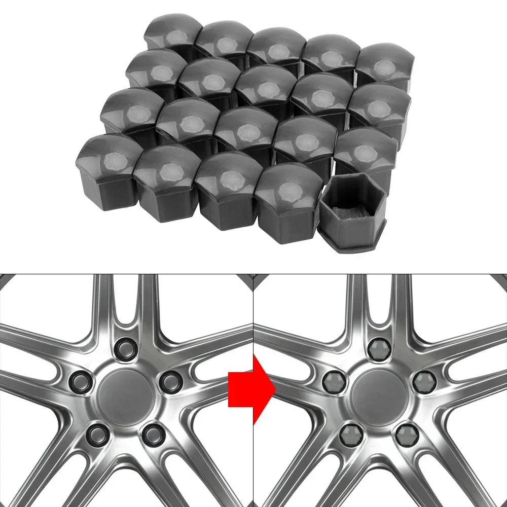 20pcs Car Wheel Tire Nut Caps Anti-Rust Protection Cover 17mm 19mm 21mm Car Hub Nut Decoration Cap Accessories