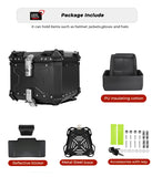 KEMIMOTO 45L/55L/65L Motorcycle Aluminum Case Tail Box Trunk with backrest Universal Top Tail Rear Luggage Tool Storage Box