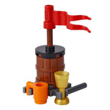 MOC Notice Board Building Blocks Bee Farm Fountain Bonfire Stove Medieval Town Street View Water Wall Bridge Road Sign Brick Toy